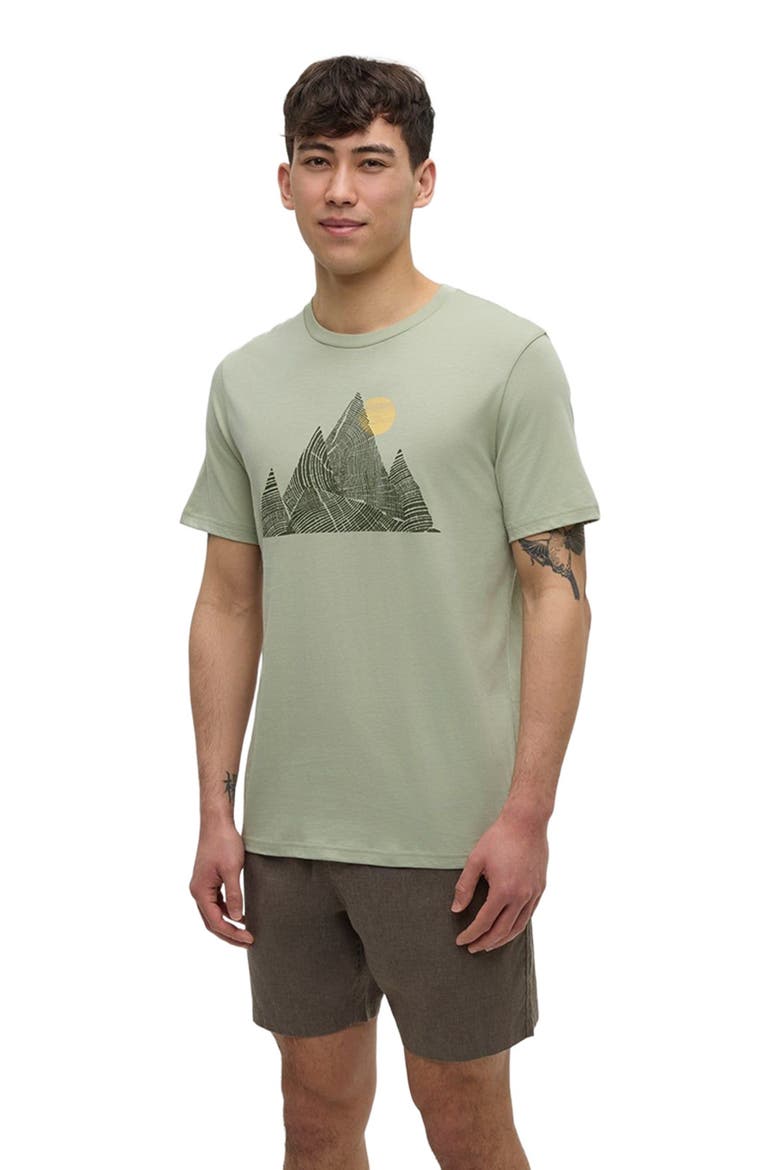 Peak T-Shirt, Alternate, color, Light Moss/Deep Olive