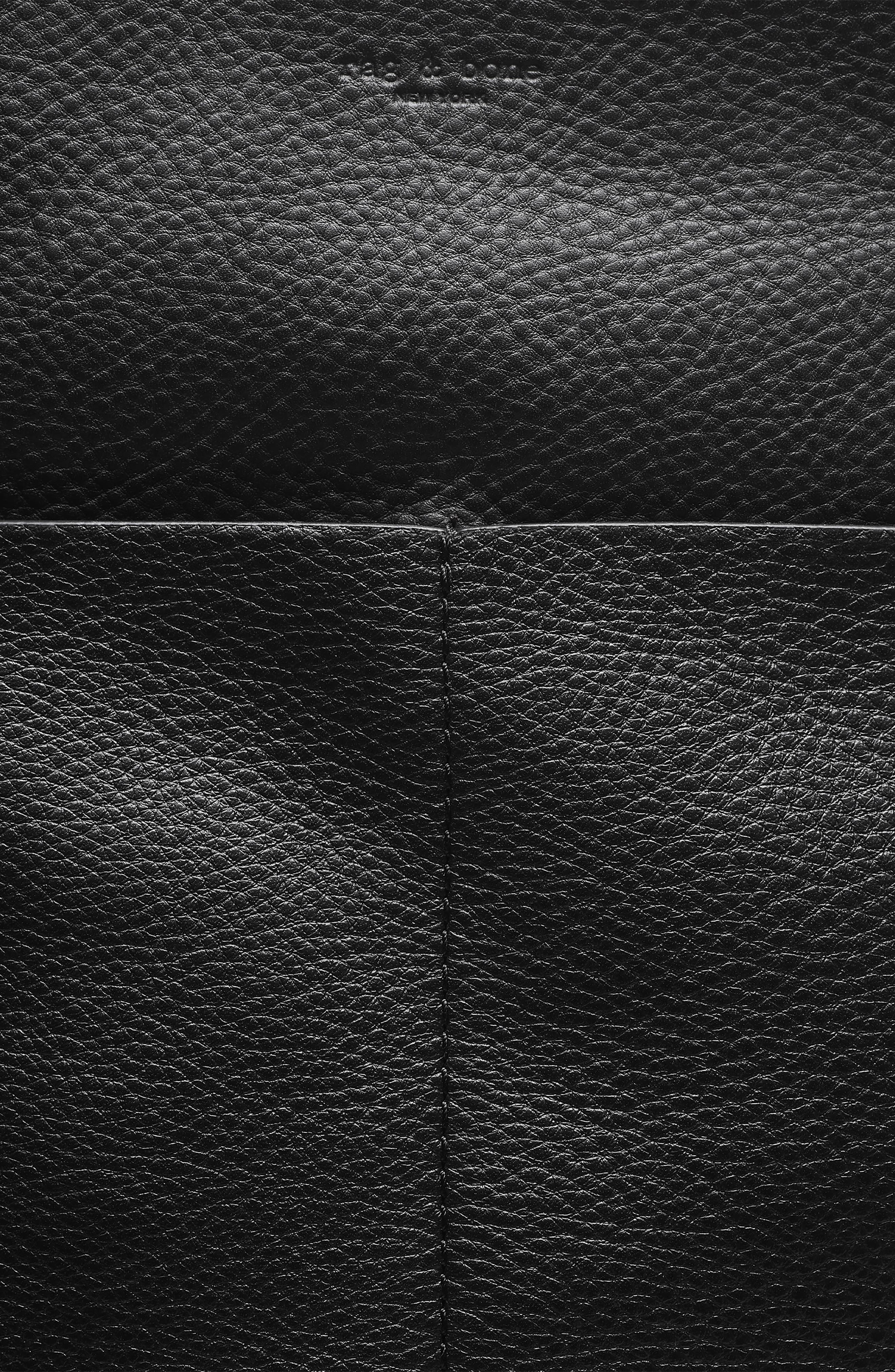Logan Leather Shopper Shoulder Bag, Alternate, color, BLACK