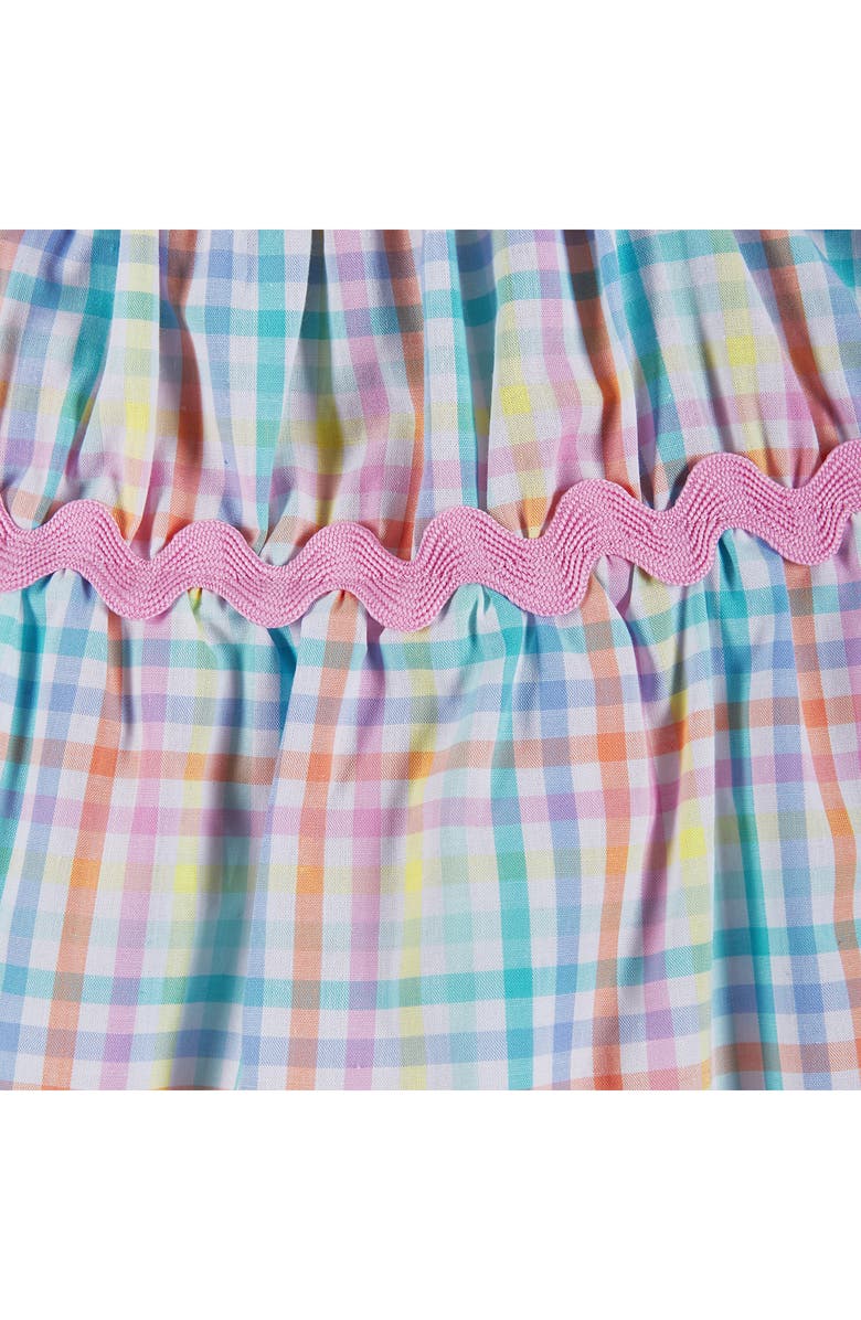 Andy & Evan Plaid Dress, Headband & Bloomers Set, Alternate, color, Pink Plaid