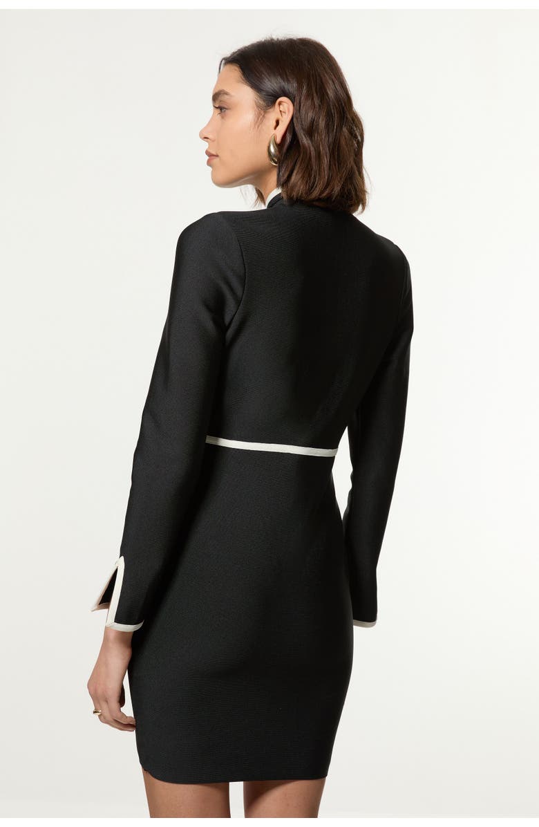 Karen Millen Bandage Knit Military Detail Dress, Alternate, color, Mono