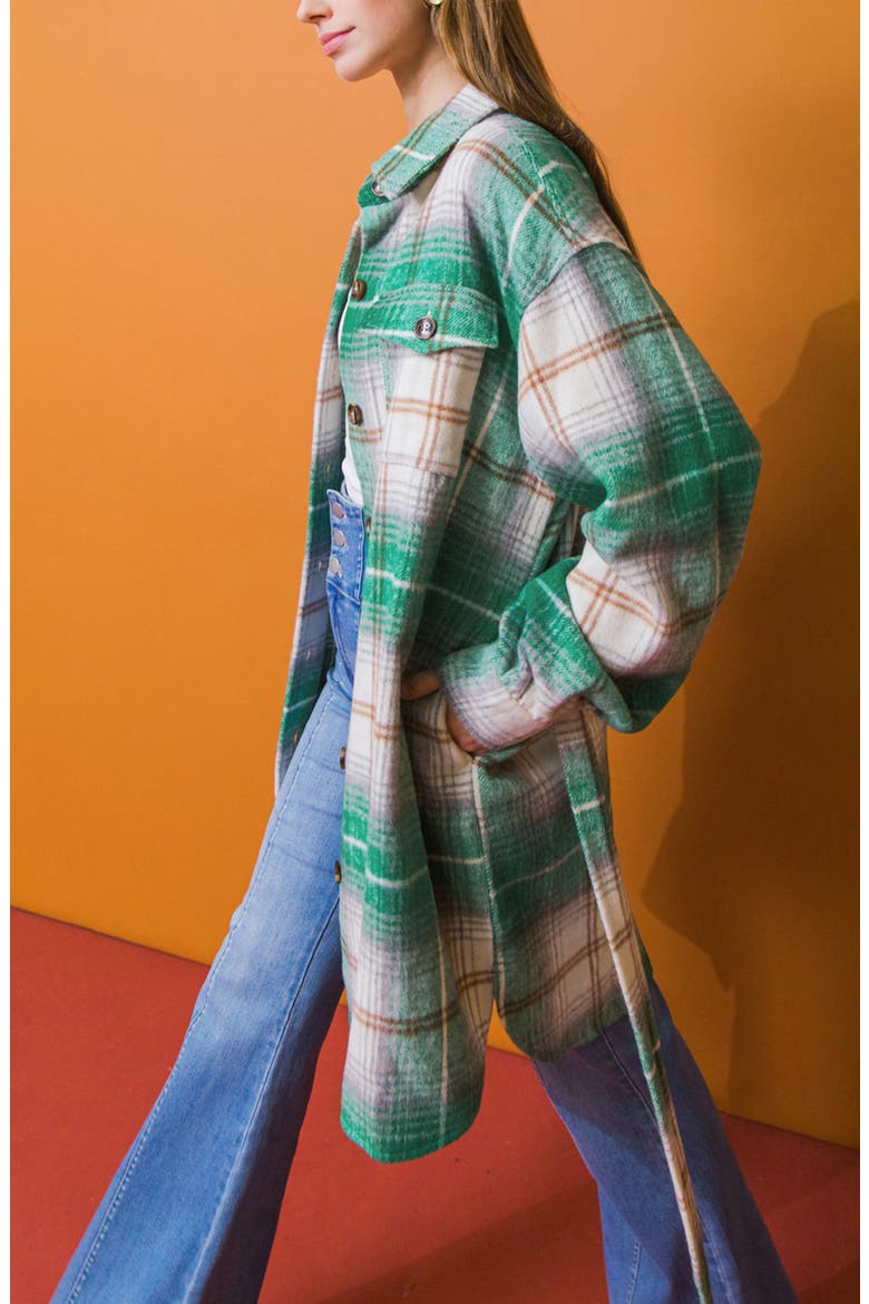 Plaid Shirt Jacket, Alternate, color, GREEN