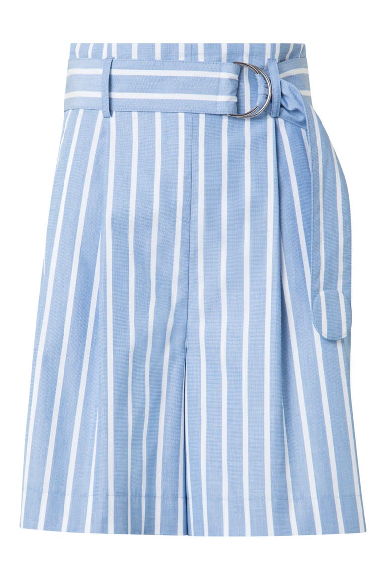 Fiorellina Belted Stripe Bermuda Shorts, Alternate, color, MEDIUM BLUE-CREAM