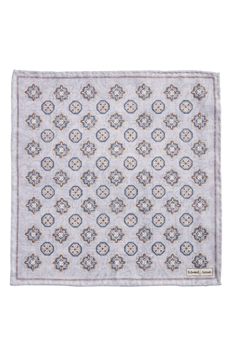 EDWARD ARMAH Paisley & Medallion Reversible Silk Pocket Square, Alternate, color, 