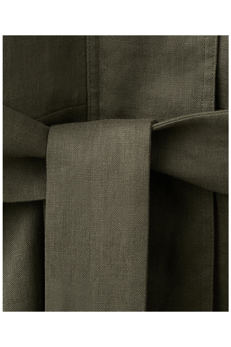 Belted Linen Jacket, Alternate, color, KHAKI GREEN