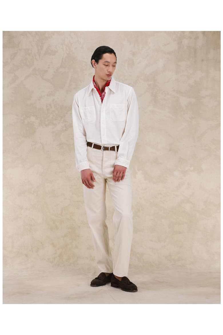 Work Corduroy Shirt, Alternate, color, OFF WHITE