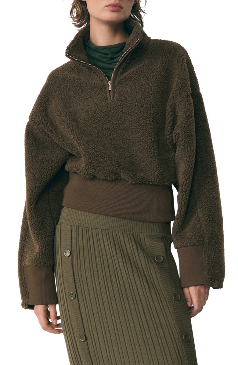 MANGO Faux Shearling Pullover, Main, color, 