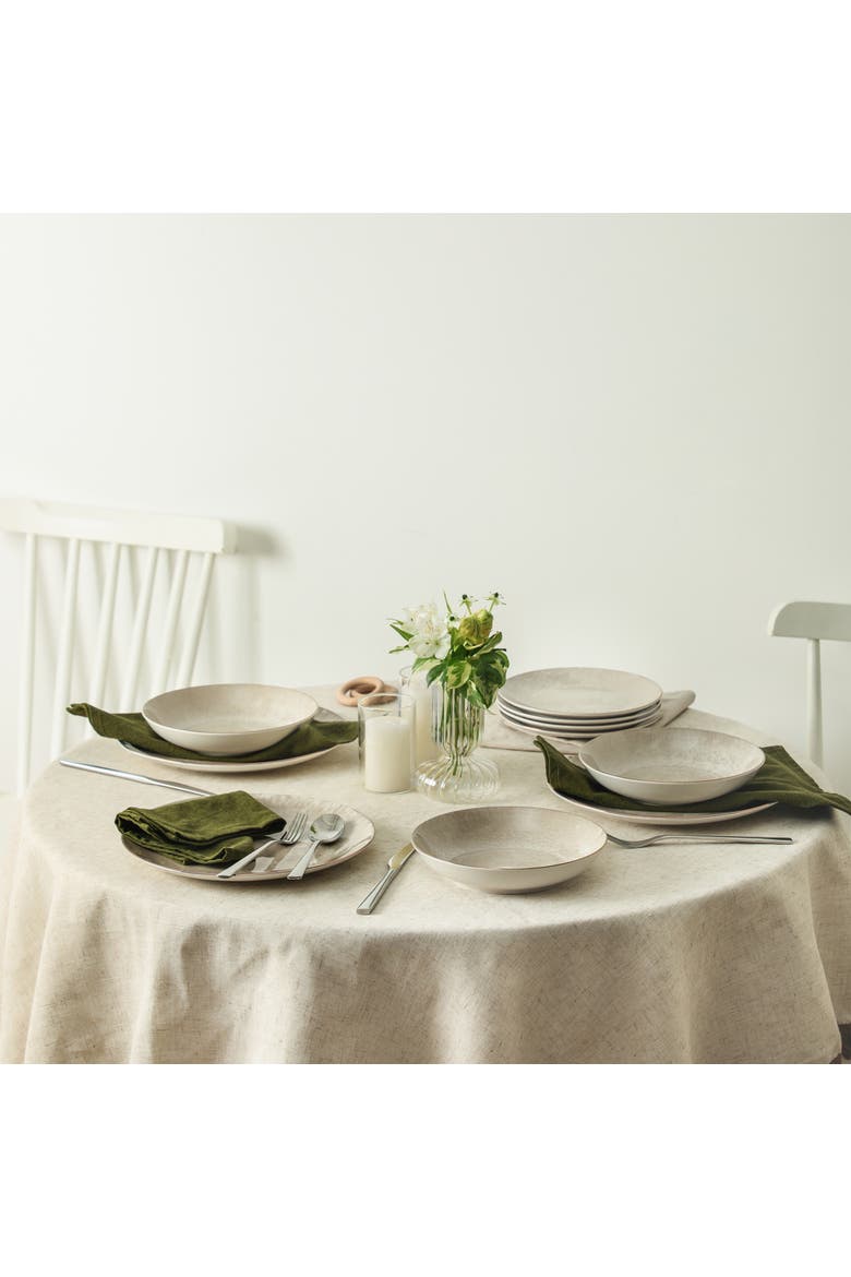Onyx 12-Piece Dinnerware Set Porcelain, Service for 4, Alternate, color, Beige and Gold