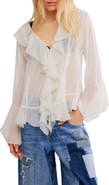 Free People Tulula Ruffle Chiffon Top