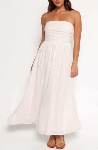 Petal & Pup Kayt Strapless Linen Blend Maxi Sundress