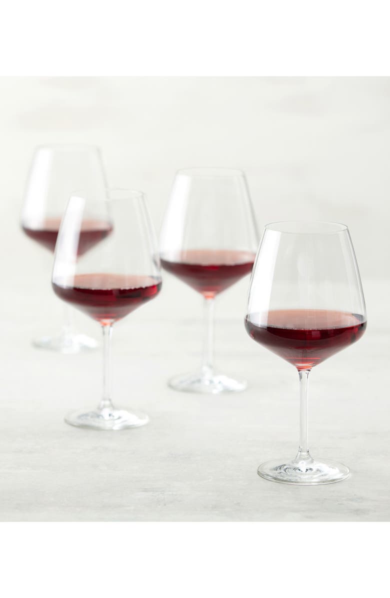 Fortessa Set of 4 Tulip Burgundy Wine Glasses, Alternate, color,