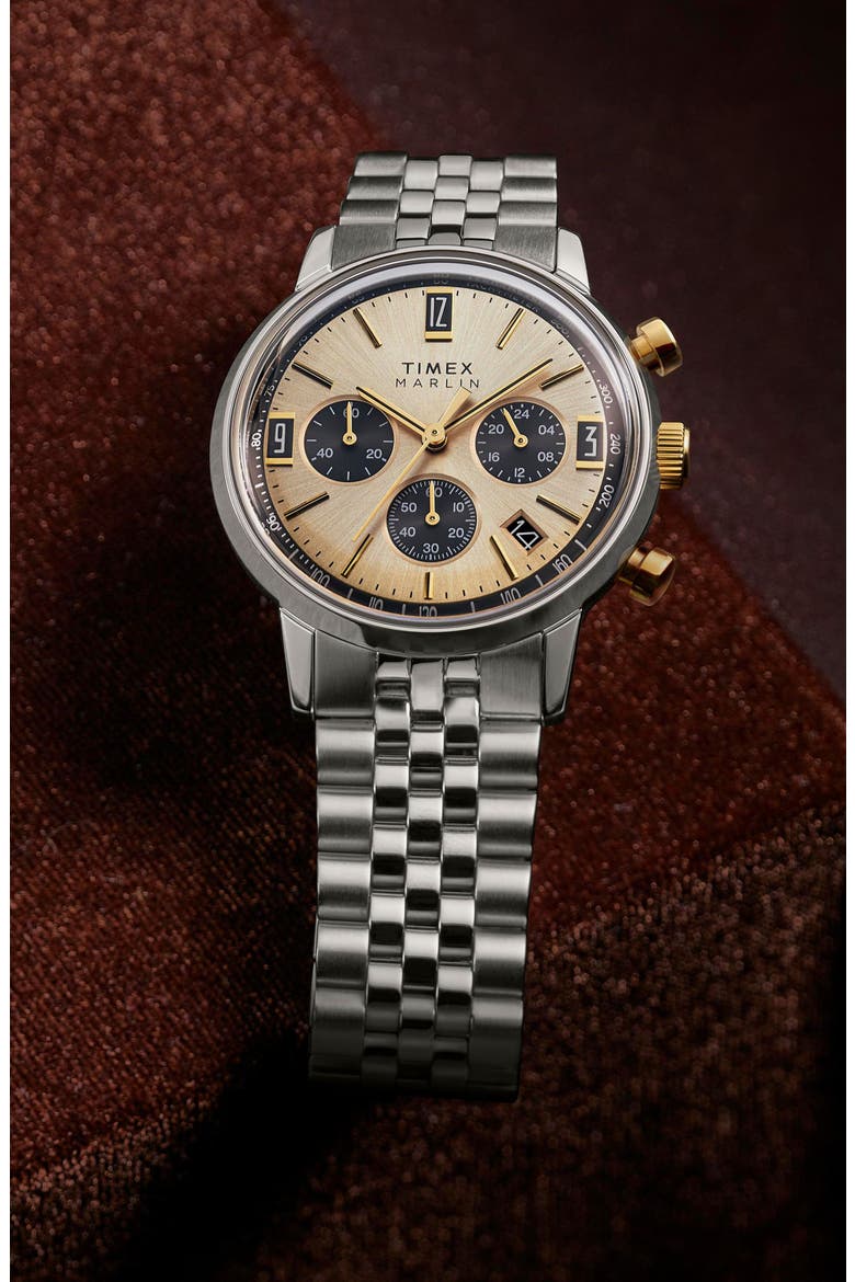 Marlin Chronograph Bracelet Watch, 40mm, Alternate, color, STAINLESS STEEL