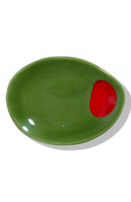 Doiy Olive Trinket Tray In Green