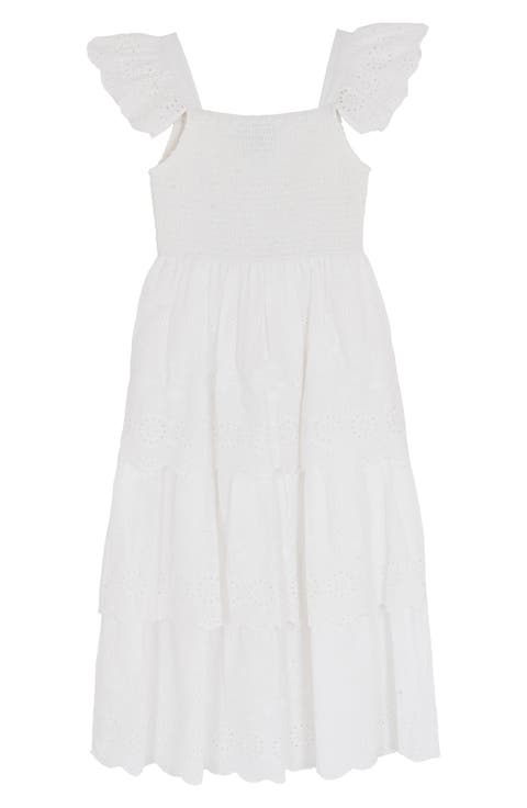 Kids' Cotton Eyelet Smocked Sundress (Big Kid)