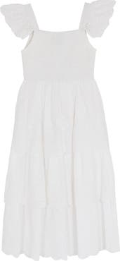 Rare Editions Kids' Cotton Eyelet Smocked Sundress