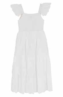 Rare Editions Kids' Cotton Eyelet Smocked Sundress