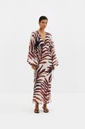 Malina Joseline Sheer Drawstring Maxi Kaftan
