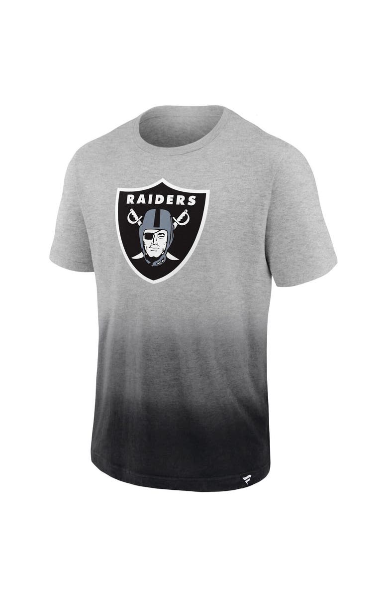 FANATICS Men's Fanatics Branded Heathered Gray/Black Las Vegas Raiders Team Ombre T-Shirt, Alternate, color,