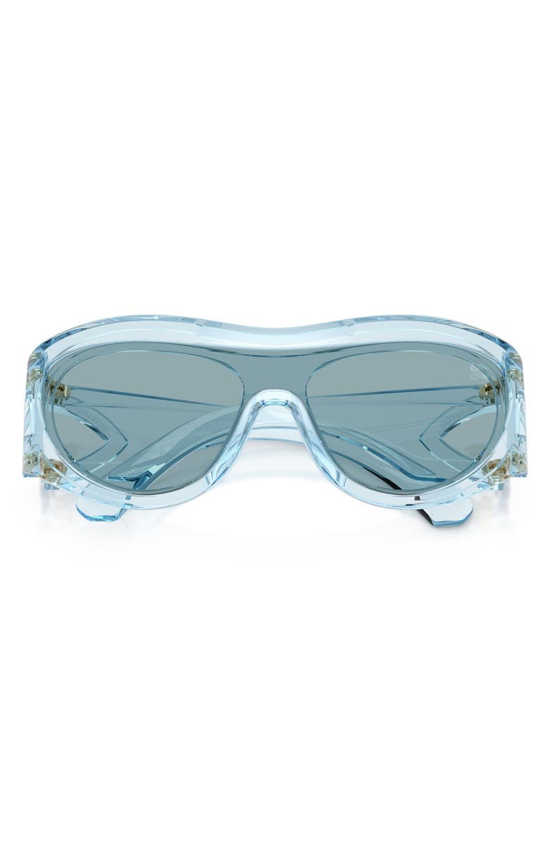 Burberry 138mm Irregular Shield Sunglasses, Alternate, color, Winter Sky / Blue