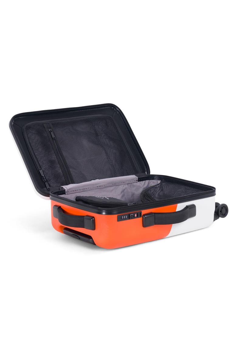 23-Inch Trade Power Rolling Suitcase, Alternate, color, WHITE/ VERMILLION ORANGE