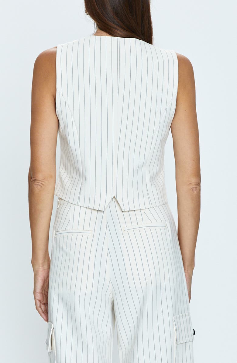 Pistola Vero Pinstripe Vest, Alternate, color, Le Blanc Pinstripe