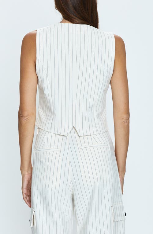 Pistola Vero Fitted Pinstripe Vest In Le Blanc Pinstripe In Le Blanc Pinstripe