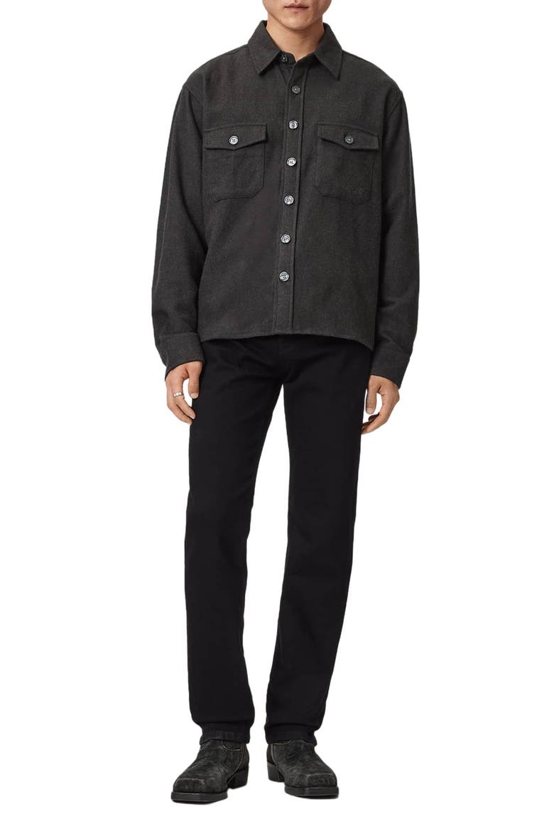 Haiku Long Sleeve Cotton Flannel Shirt, Alternate, color, CHARCOAL MARL