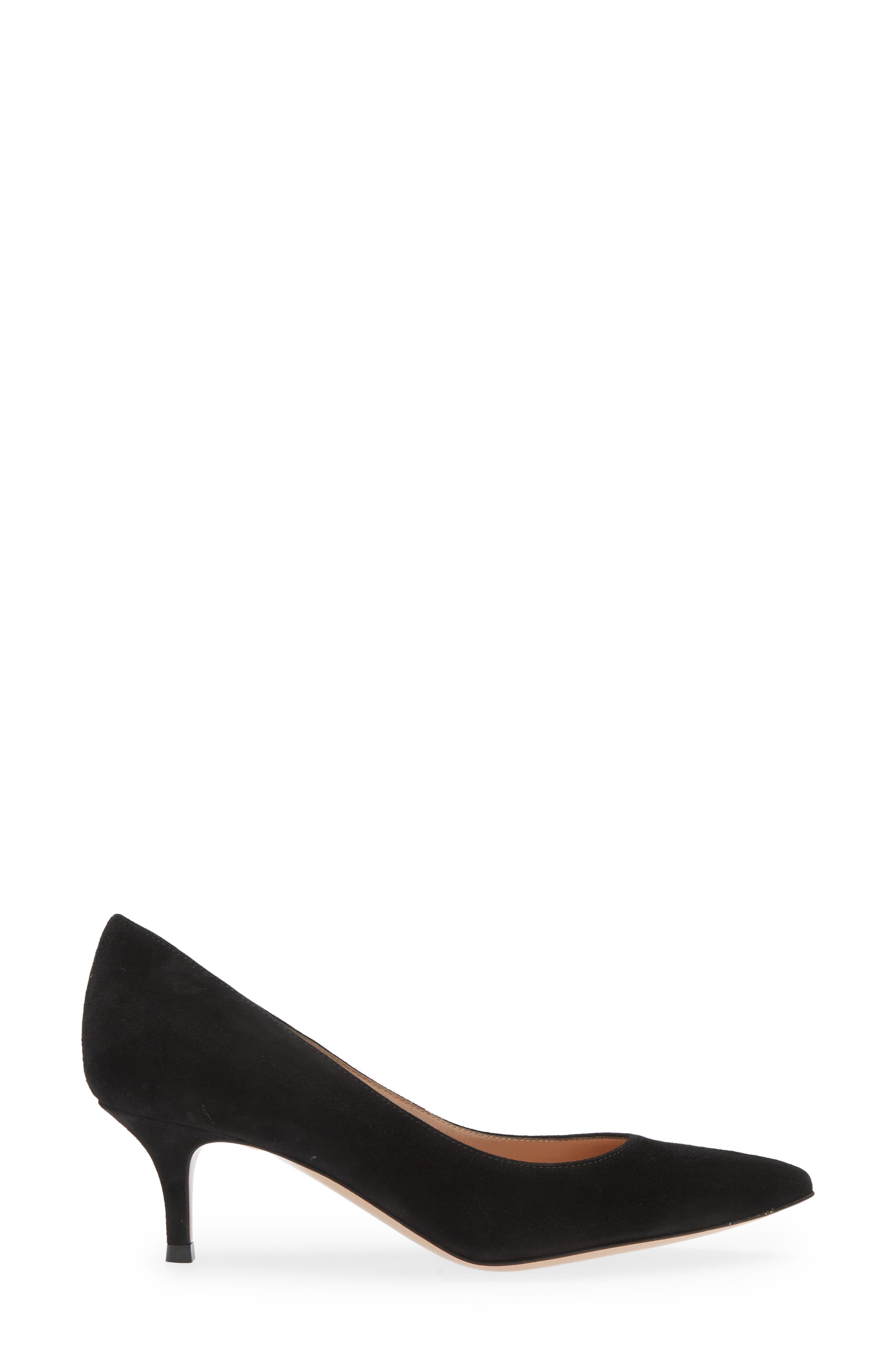 Gianvito Rossi Kitten Heel Pointed Toe Pump, Alternate, color, Black