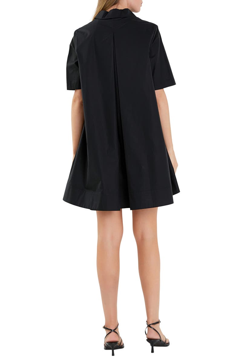 English Factory Trapeze Cotton Shirtdress, Alternate, color, Black