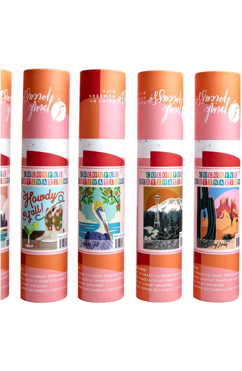 Pink Picasso Kits Space Out in Seattle Paint-by-Numbers Kit, Main, color, Orange / Teal