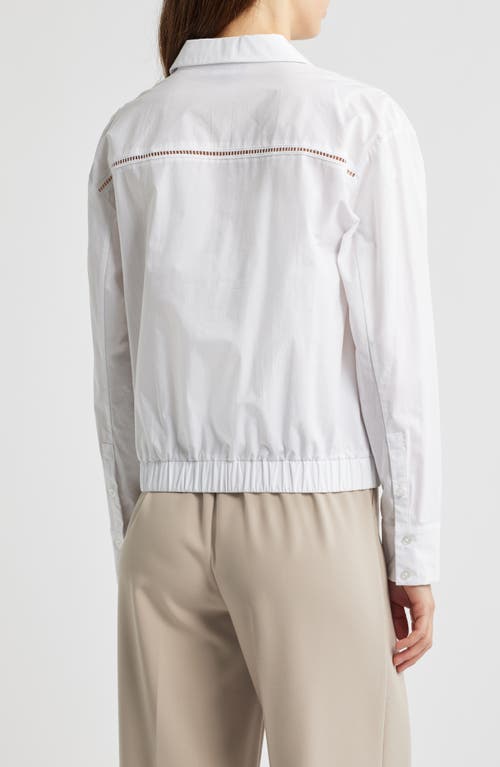 Tahari Asl Cotton Faux Wrap Top In Ivory