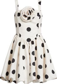 Julia Jordan Polka Dot Rosette Detail Cocktail Minidress