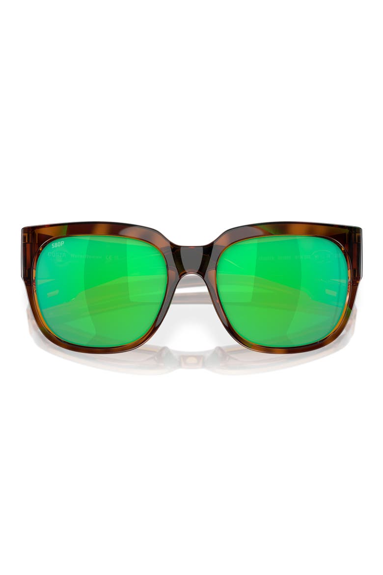 55mm Square Sunglasses, Alternate, color, GREEN TORT