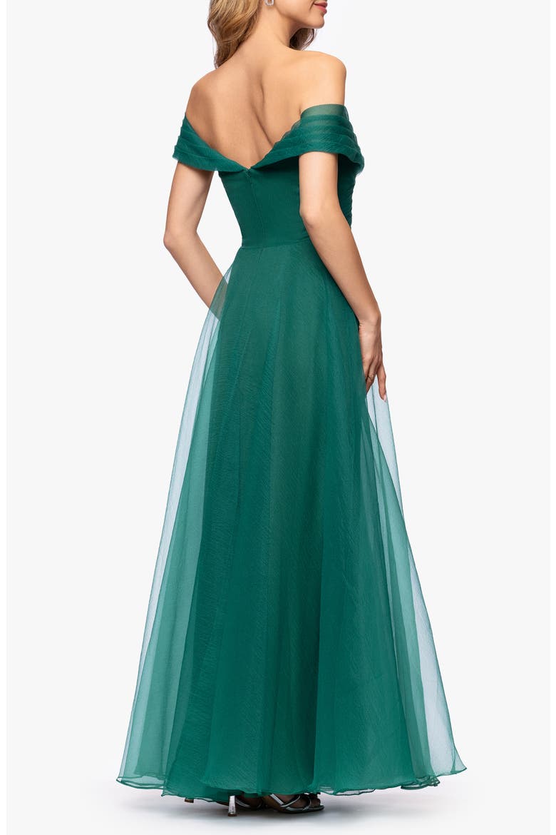 Off-the-Shoulder Tulle Gown, Alternate, color, GREEN