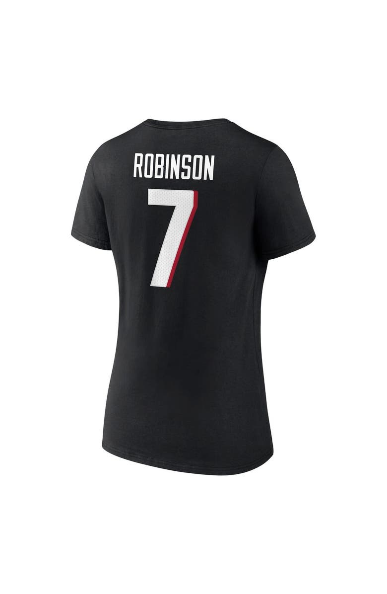 FANATICS Women's Fanatics Branded Bijan Robinson Black Atlanta Falcons Icon Name & Number V-Neck T-Shirt, Alternate, color, Black