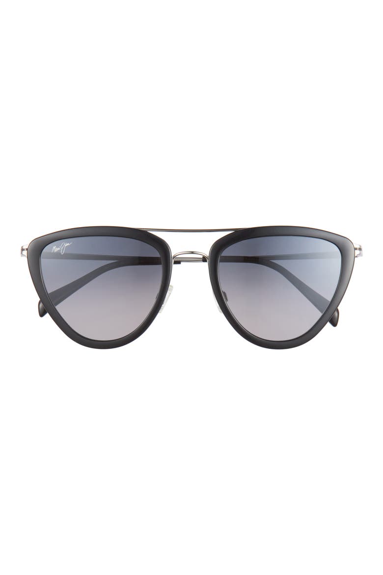 Polarized Round Sunglasses, Main, color, BLACK SILVER GREY