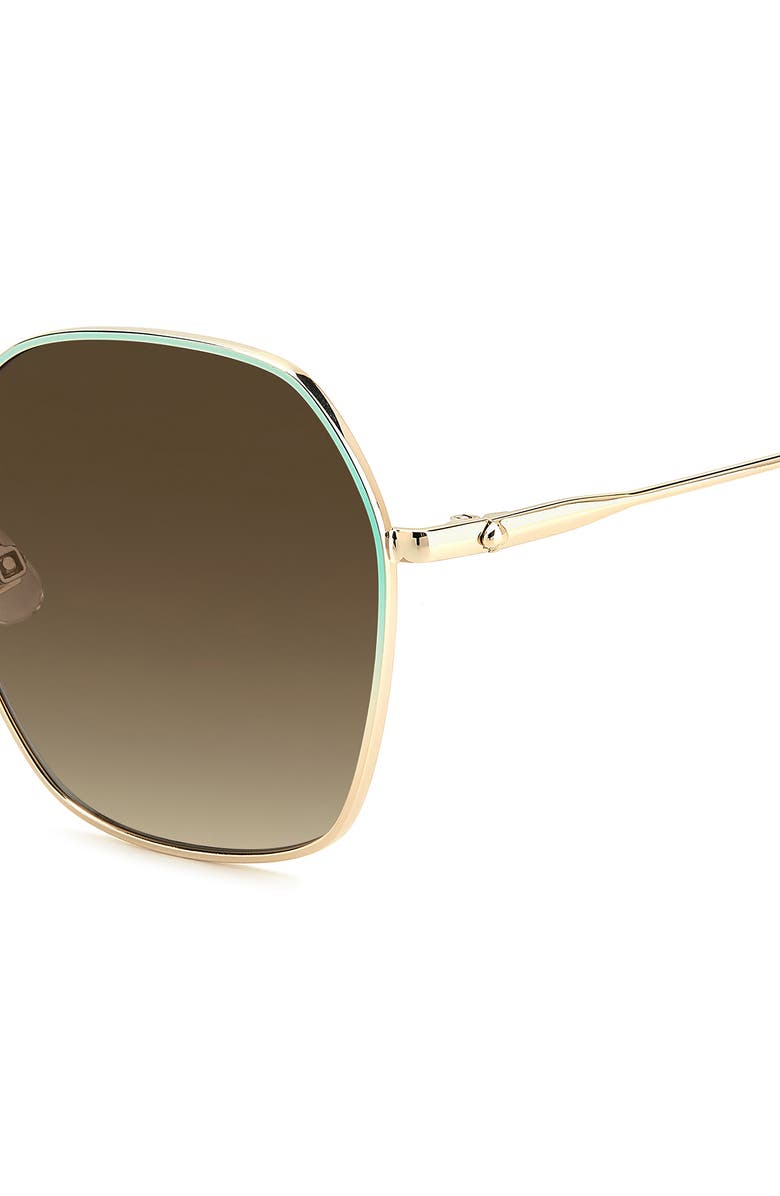 Kate Spade New York kenna 57mm square sunglasses, Alternate, color, Gold Blue/ Brown Gradient