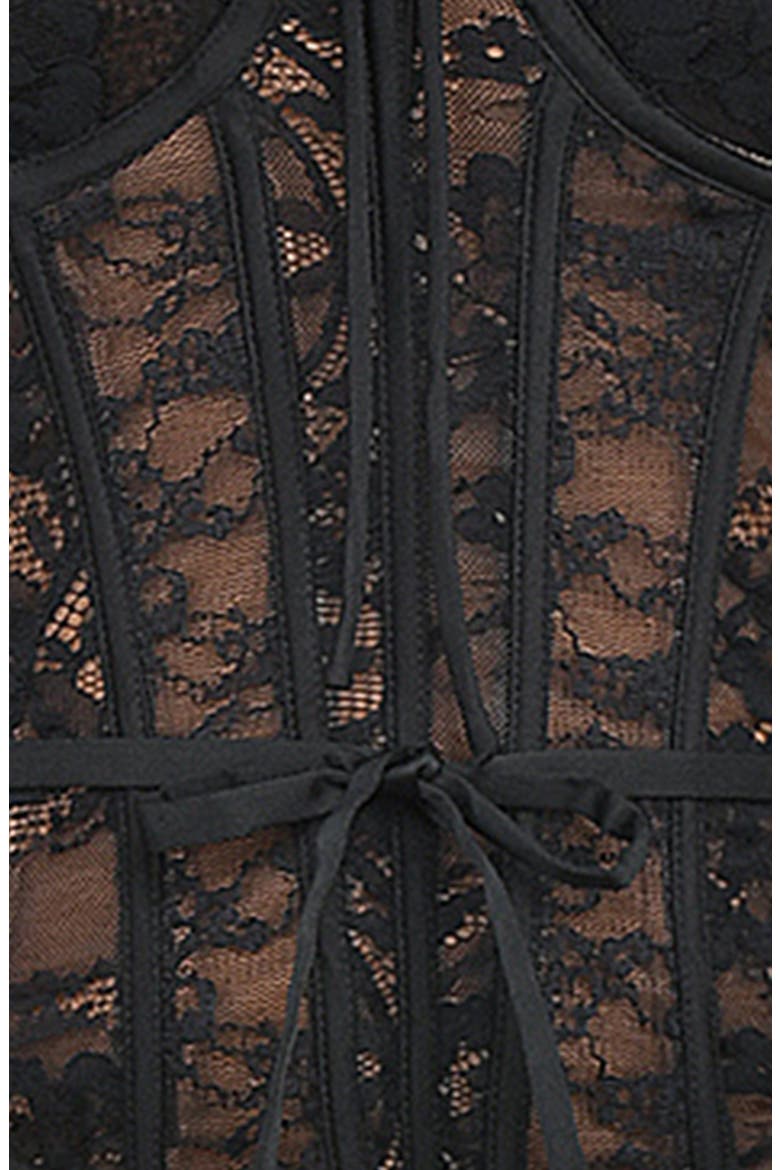 Lace Corset Top with Bolero, Alternate, color, BLACK