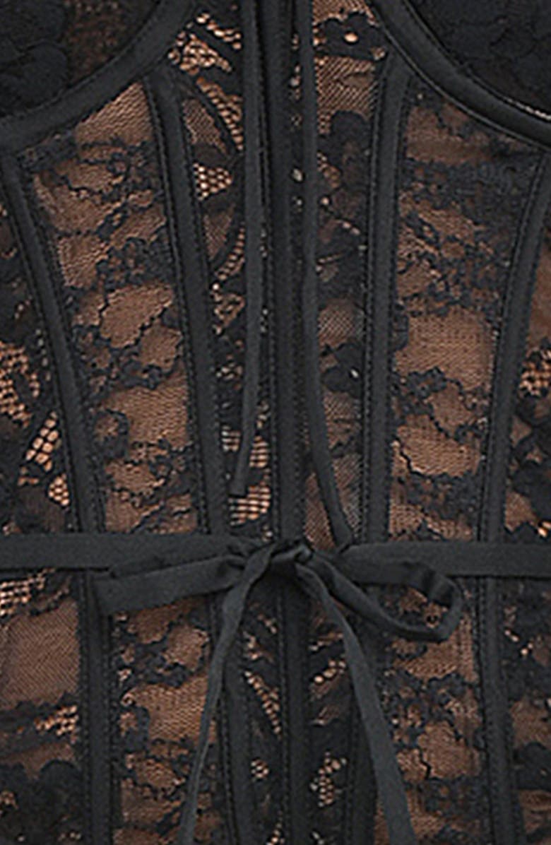 HOUSE OF CB Lace Corset Top with Bolero, Alternate, color, Black