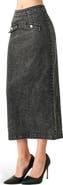 FREEMARKET Acid-Washed Denim Pencil Midi Skirt