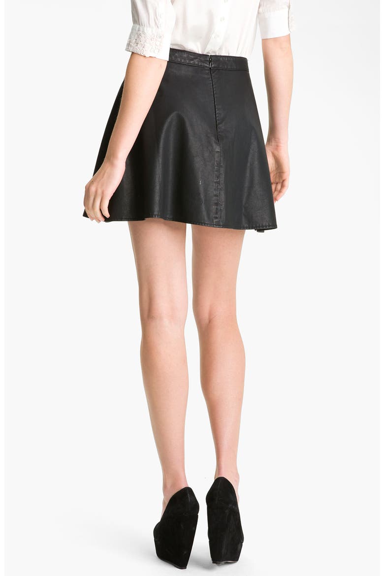 Faux Leather Skirt, Alternate, color, BLACK