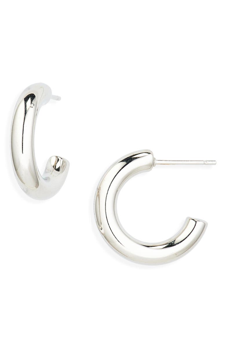 NORDSTROM RACK Thick Tube Waterproof Huggie Hoop Earrings, Main, color, 