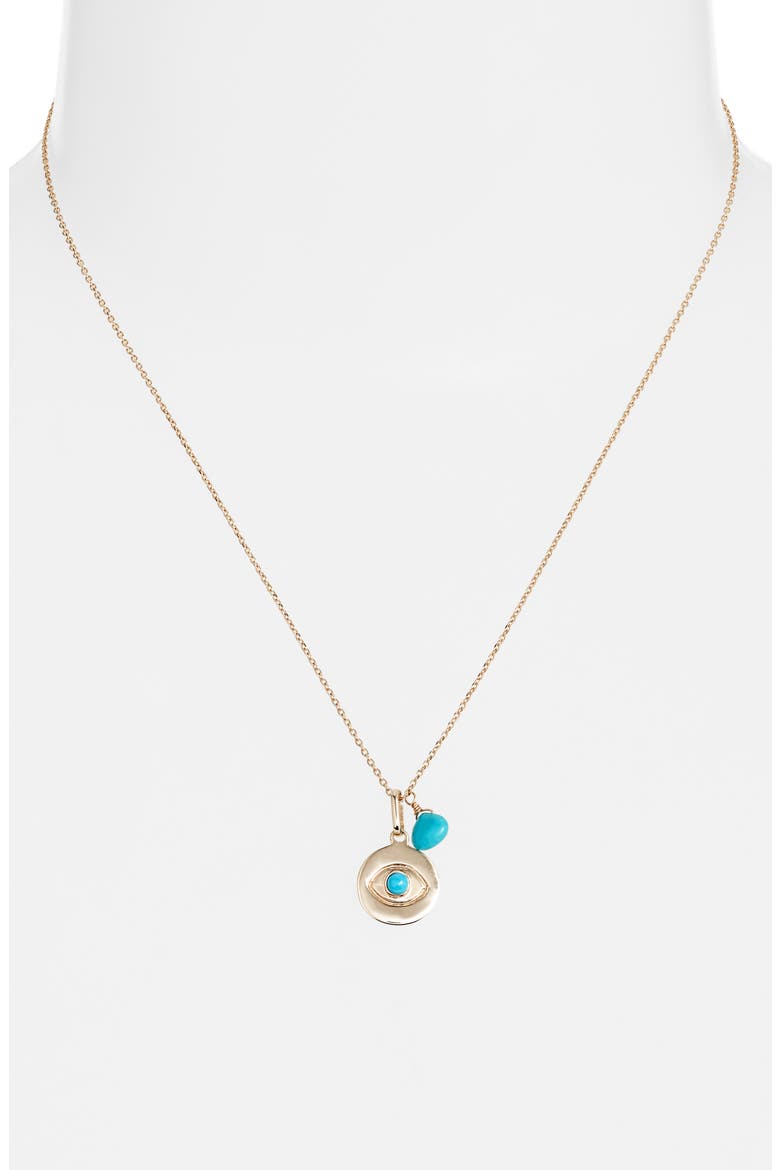 Evil Eye Pendant Necklace, Alternate, color, 14K YELLOW GOLD