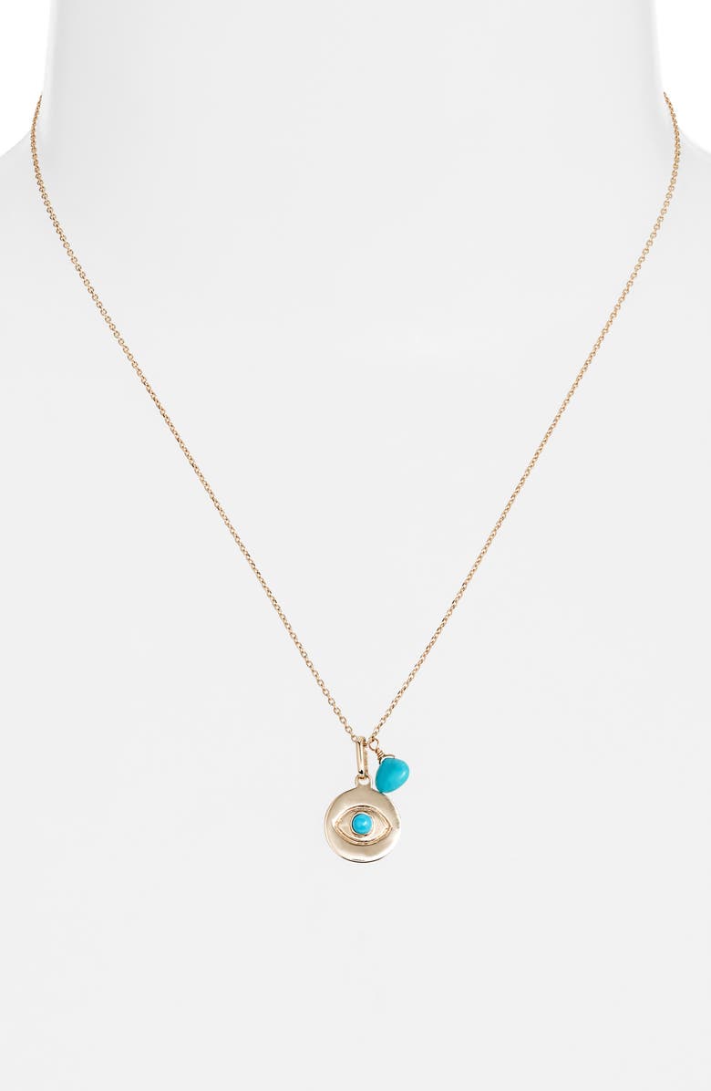 Anzie Evil Eye Pendant Necklace, Alternate, color, 14K Yellow Gold