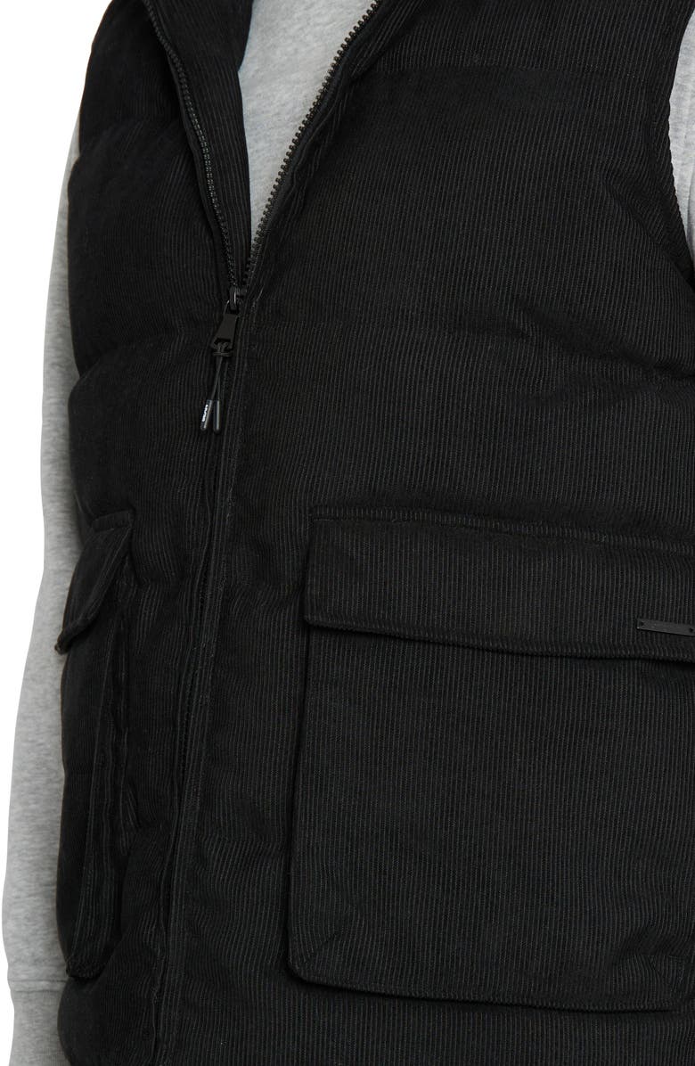 Sean John Corduroy Utility Hooded Puffer Vest, Alternate, color, 