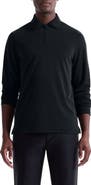 Bugatchi Ottoman Rib Half Zip Long Sleeve Polo