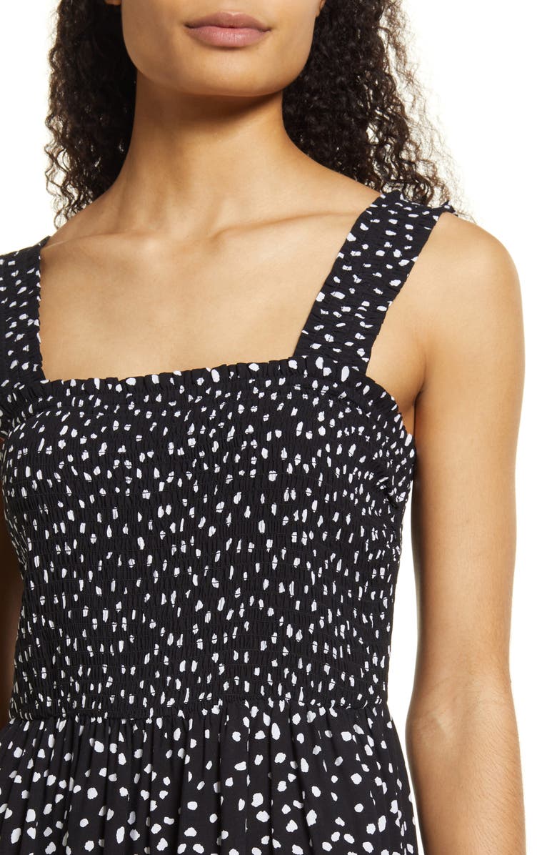 beachlunchlounge Elisa Smocked Maxi Dress, Alternate, color,