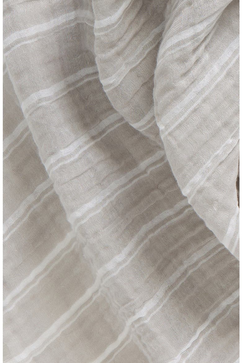 Stripe Cotton Scarf, Alternate, color, GREY COMBO