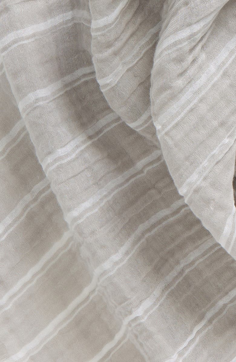 Nordstrom Stripe Cotton Scarf, Alternate, color, Grey Combo