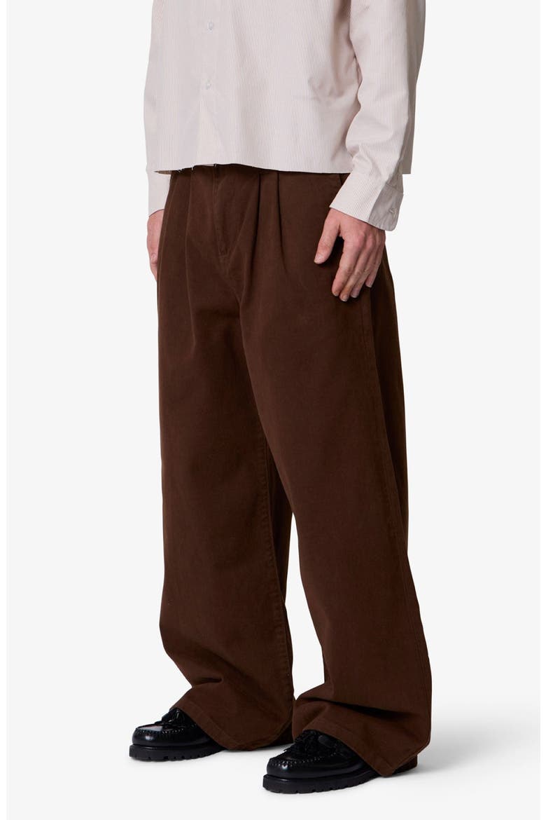 Cotton Twill Barrel Pants, Alternate, color, BROWN