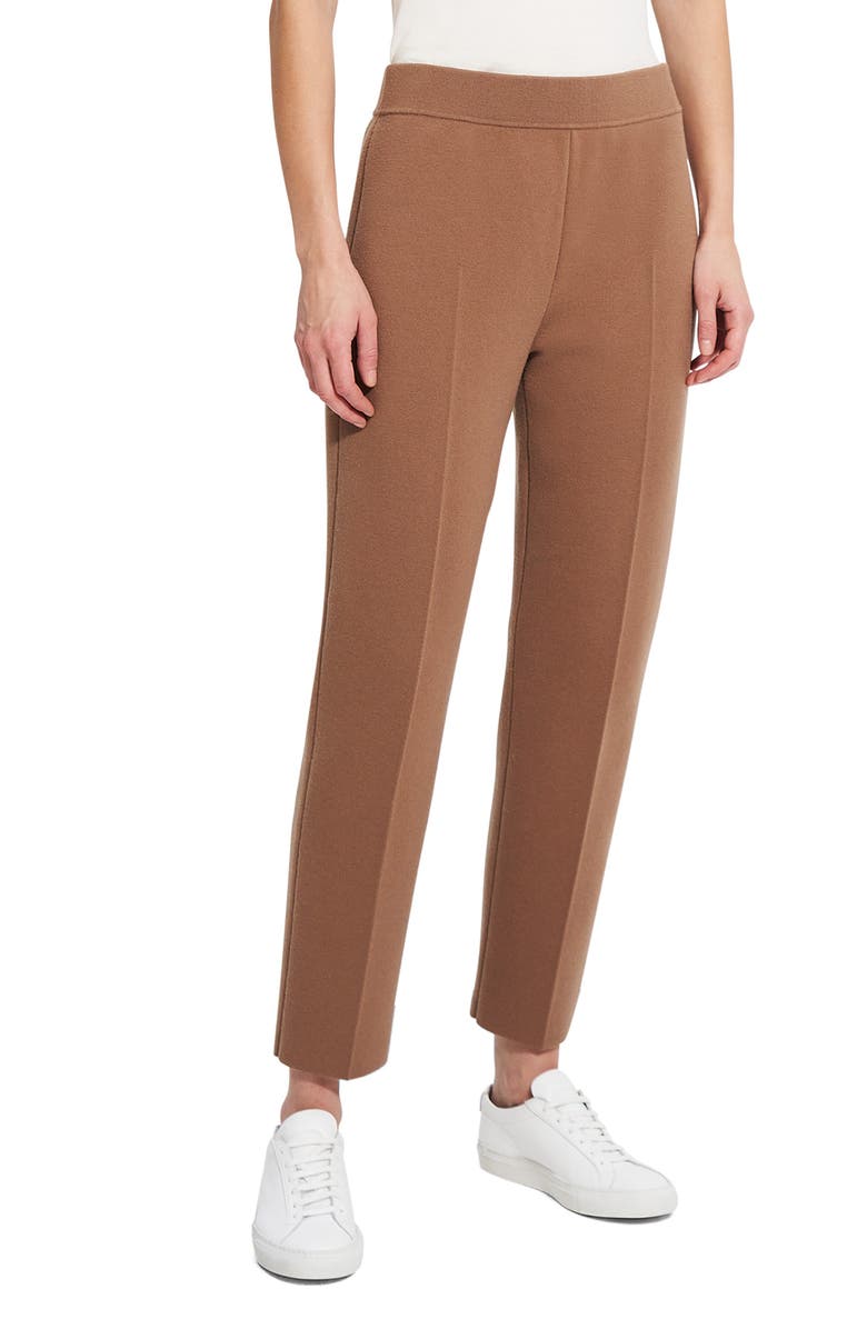 Theory Treeca Empire Wool Ankle Pants, Main, color, Light Camel
